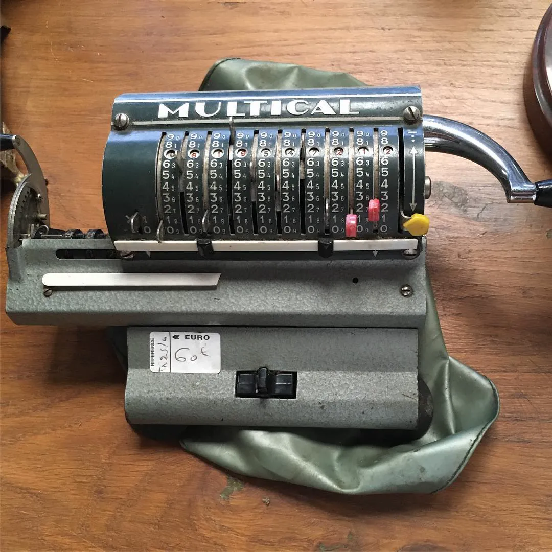 An old Multical mechanical calculator with a €60 price tag